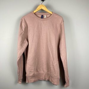 Divided H&M Men’s Long Sleeve Shirt Crew Neck Sweatshirt Blush/Pink Large